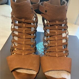 Vince Camuto Tan Strappy Heels